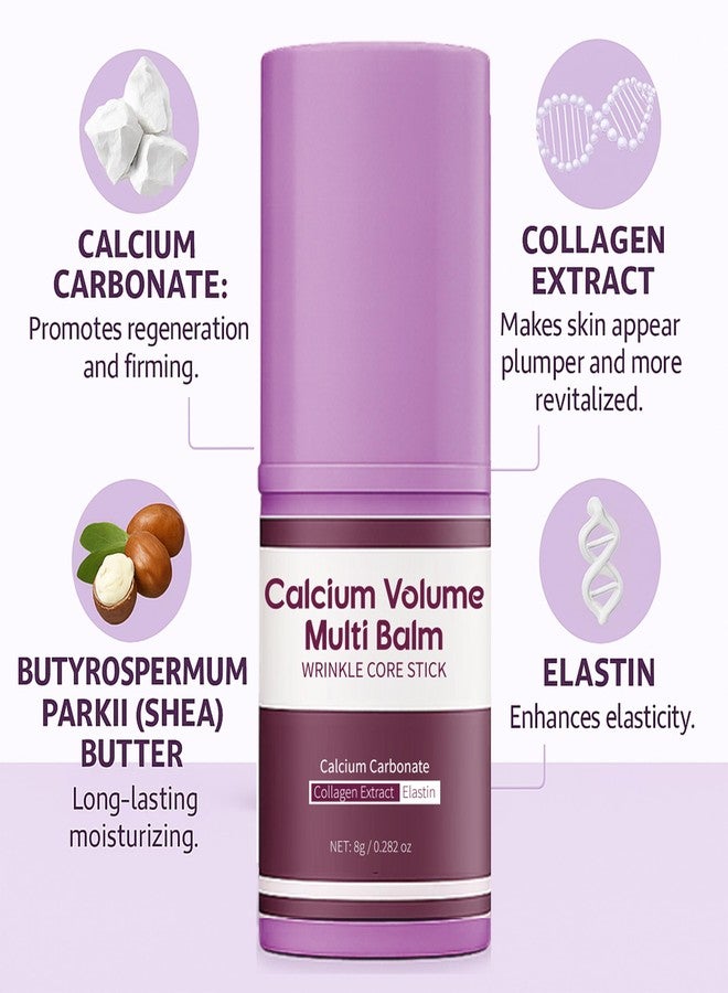 Aseawave 2Pcs Calcium Volume Multi Balm Stick, Korean Skin Care Moisturizing Balm with Vitamin, Almond & Vitamin E for Lip Eye Neck - Image 5